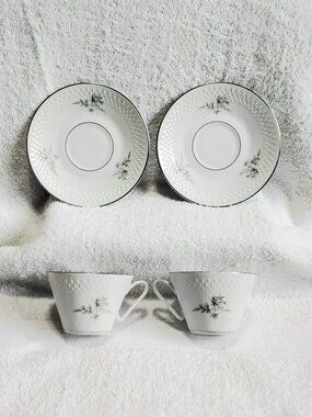Vintage 2 Mint Sets of Matching No.'s Tea Cups & Saucers by Edelstein Bavaria!!